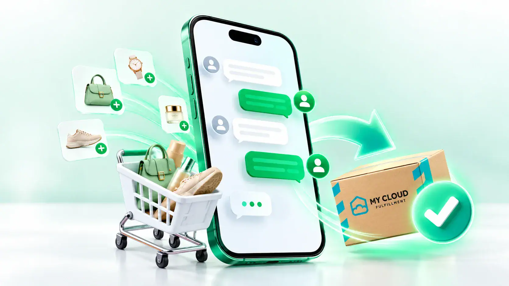 Close sales in LINE SHOPPING chat and send orders to MyCloud for packing and shipping